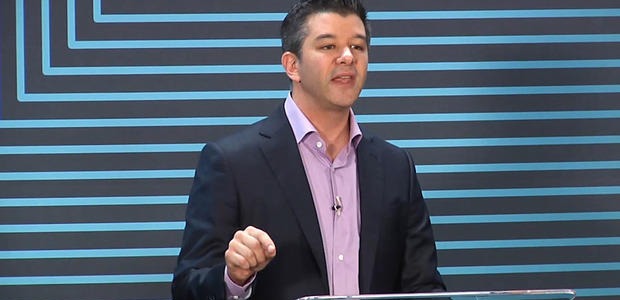 Travis Kalanick, CEO of Uber, speaks at an event in