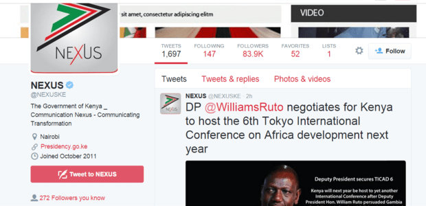 Twitter verifies Kenya government’s official newsroom account Baraka Jefwa