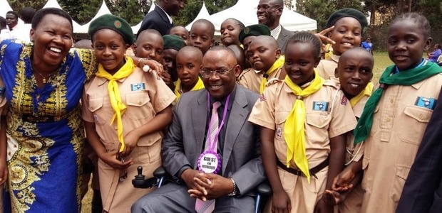 Westlands MP Hon Tim Wanyonyi with students from Westlands Primary