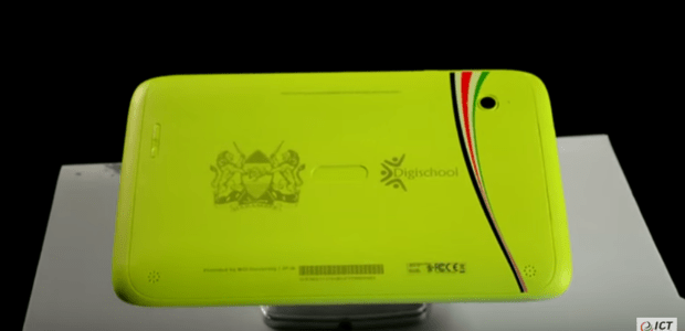 The luminous green tablet to be used by the students