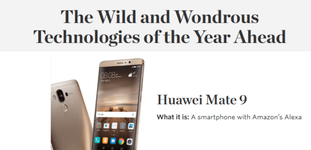 HUAWEI Mate 9 wins eight awards at CES 2017