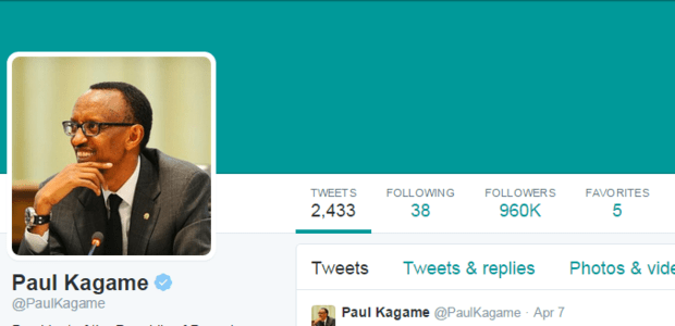 Rwanda’s @PaulKagame has become Africa’s most followed president with 842,260