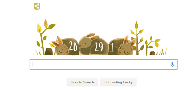 Google marks the leap year with a doodle