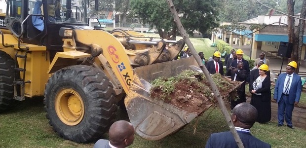 CS Dr. Matiang'i and Chancellor Dr. Rattansi break ground for