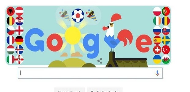 Google celebrates the beginning of Euro 2016 with a doodle
