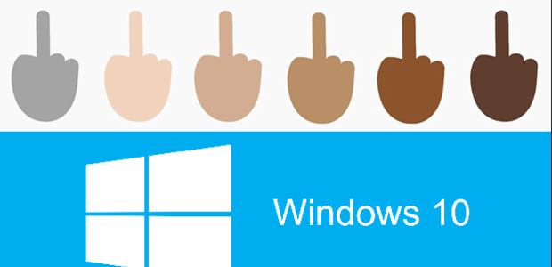 Windows 10 will let you flip off your friends with middle finger emoji