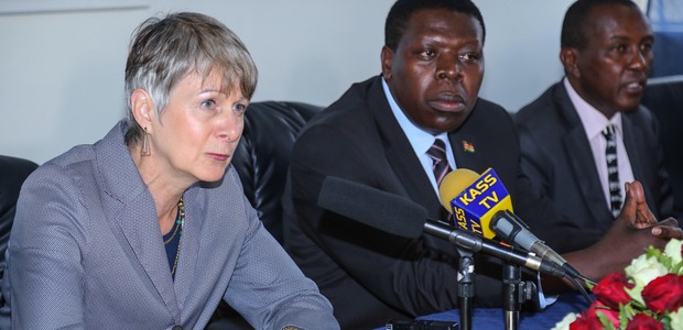 The Ambassador of Germany to Kenya H.E Jutta Frasch, (L)