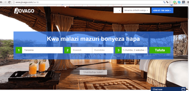 Jovago incorporates Swahili language on website