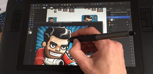 customer using Affinity Designer and Graphics Tablet.