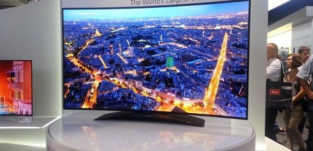 LG 77 inch curved 4K OLED TV.
