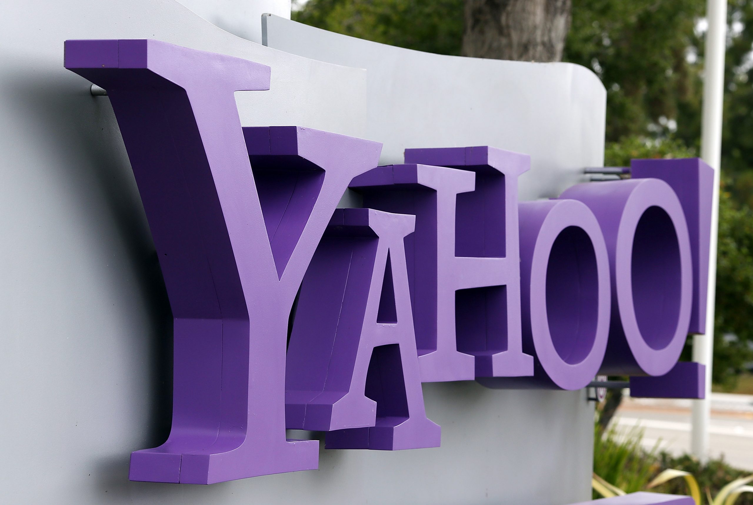 SUNNYVALE, CA - JULY 17: The Yahoo logo is displayed