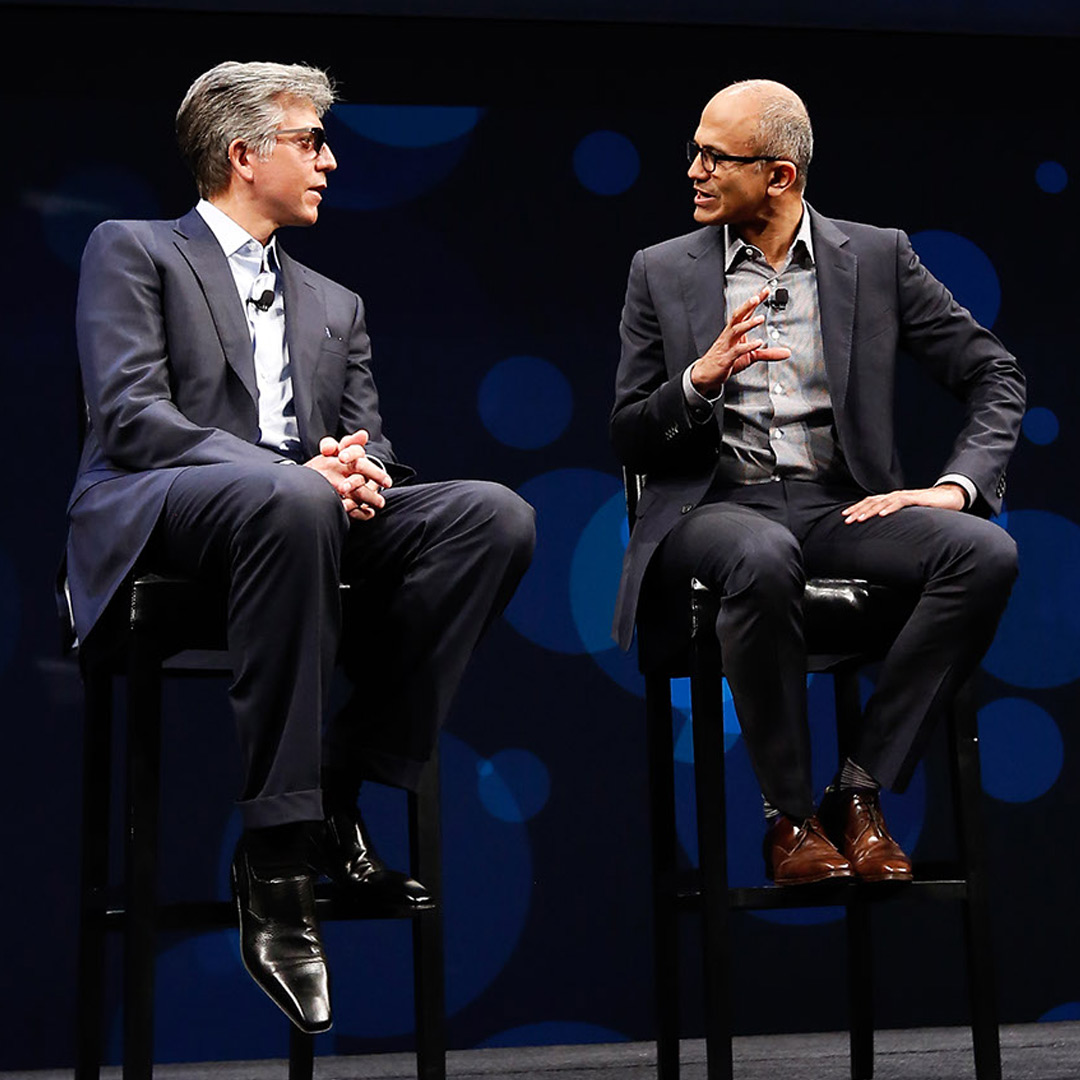 SAP CEO Bill McDermott (left) and Microsoft CEO Satya Nadella