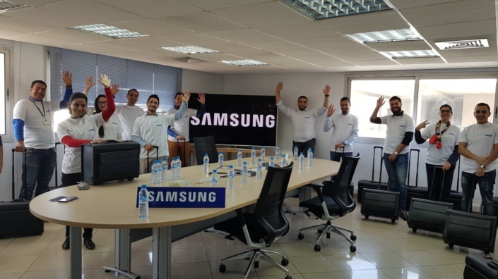 Samsung Electronics Maghreb employees gathered in a room full of