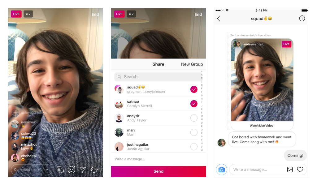 Instagram introduces direct messages for  live videos