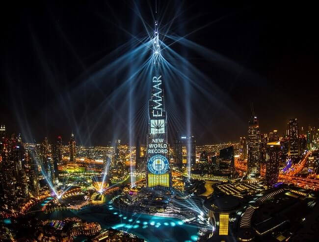 Burj Khalifa breaks World Record of largest light and sound show on a single building on New Year’s Eve