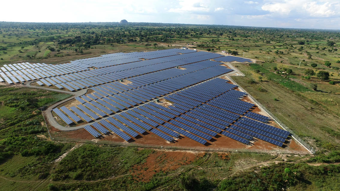 Aerial view of East Africa's largest PV power plant in