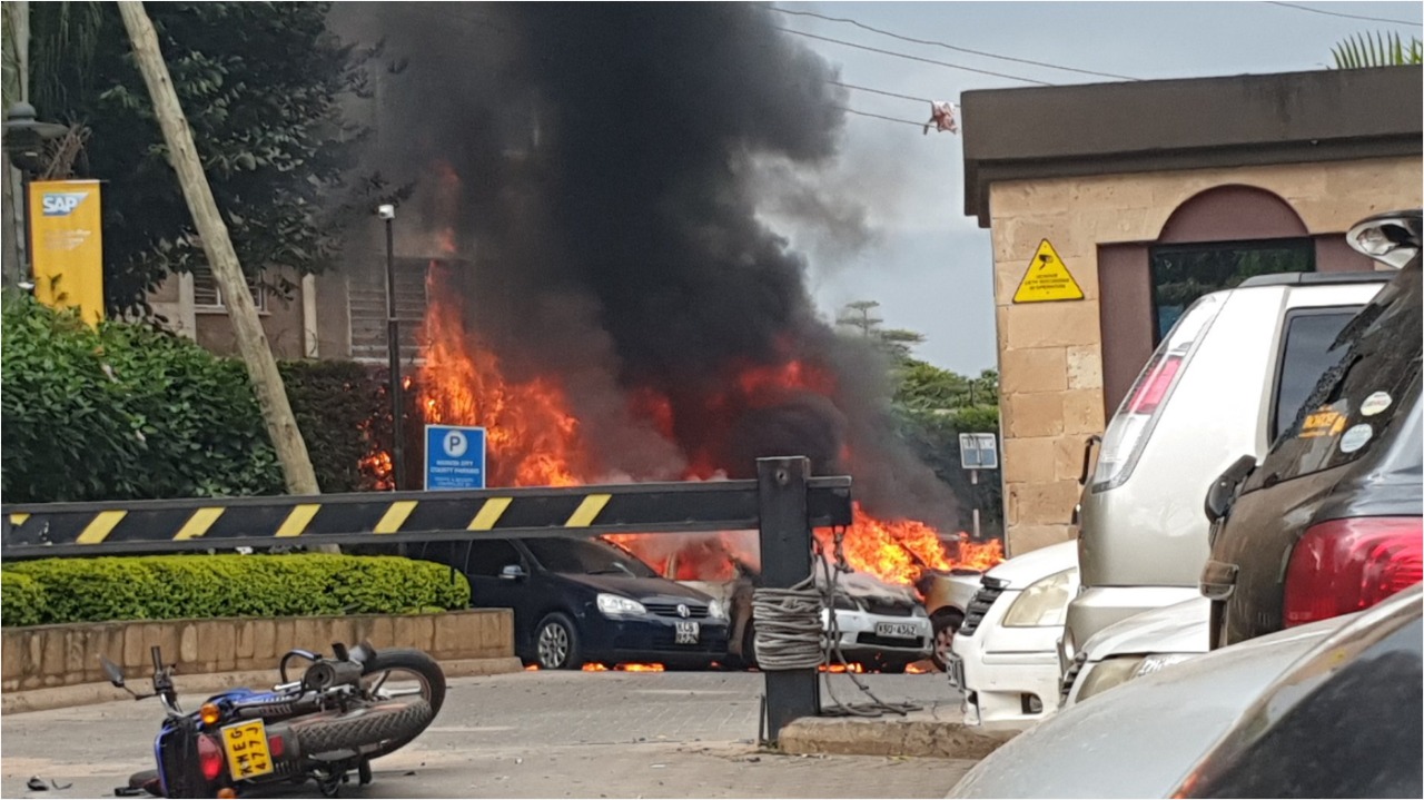 Vehicles blasted by explosives in Building Complex in Nairobi housing