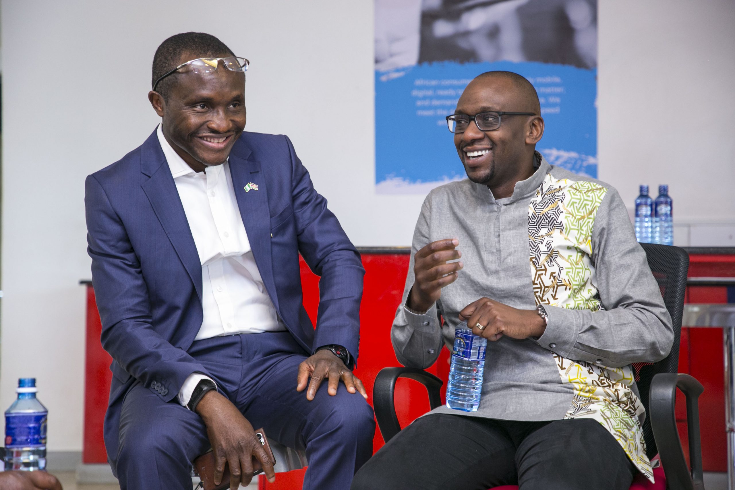 Cellulant Co-founders and Co-CEO, Bolaji Akinboro (left) and Ken Njoroge