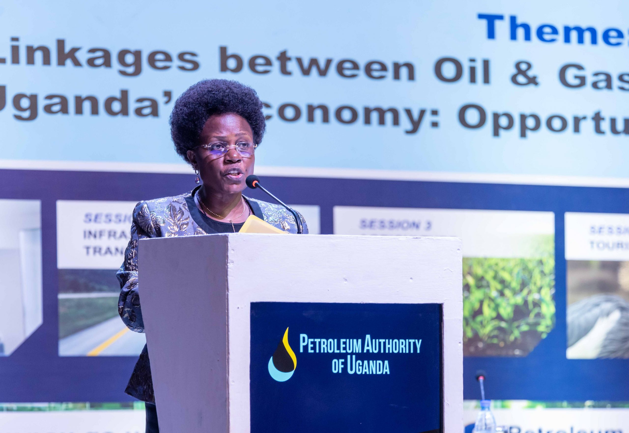 Ho. Dr. Mary Gorreti Kitutu, the Minister of Energy and Mineral Development delivering her keynote speech