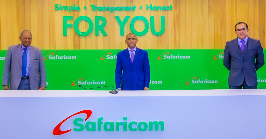 Safaricom PLC chairman Nicholas Ng’ang’a, Safaricom PLC CEO Peter Ndegwa
