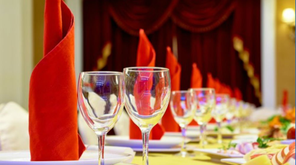 A dinner event set-up