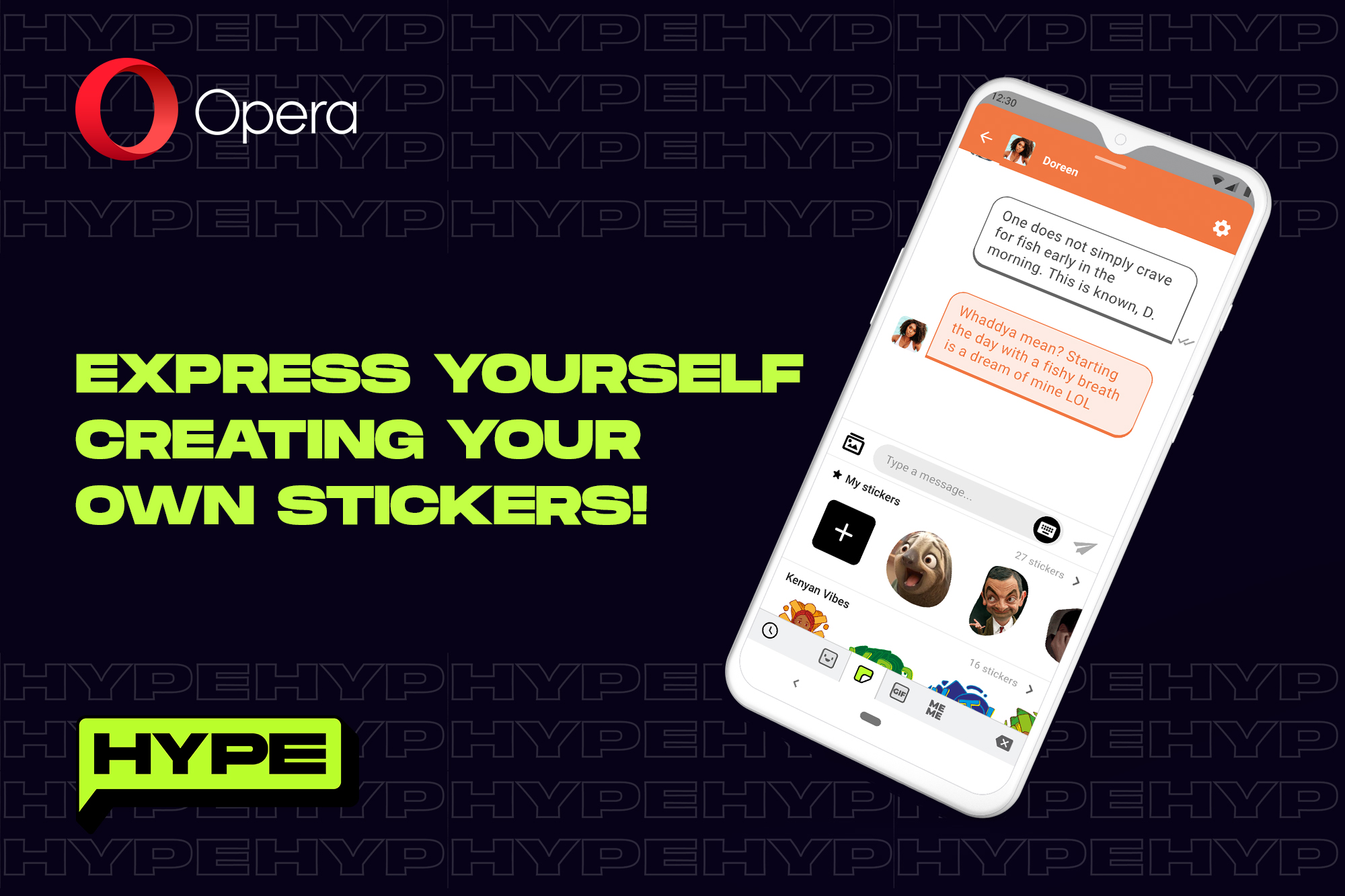 Hype now allows Opera users to crate own stickers