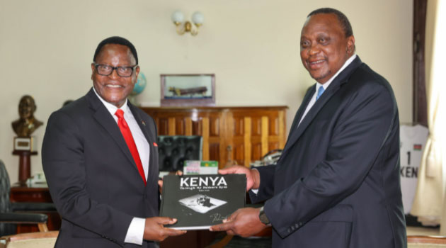 President Kenyatta and his South African counterpart, Lazarus Chakwera