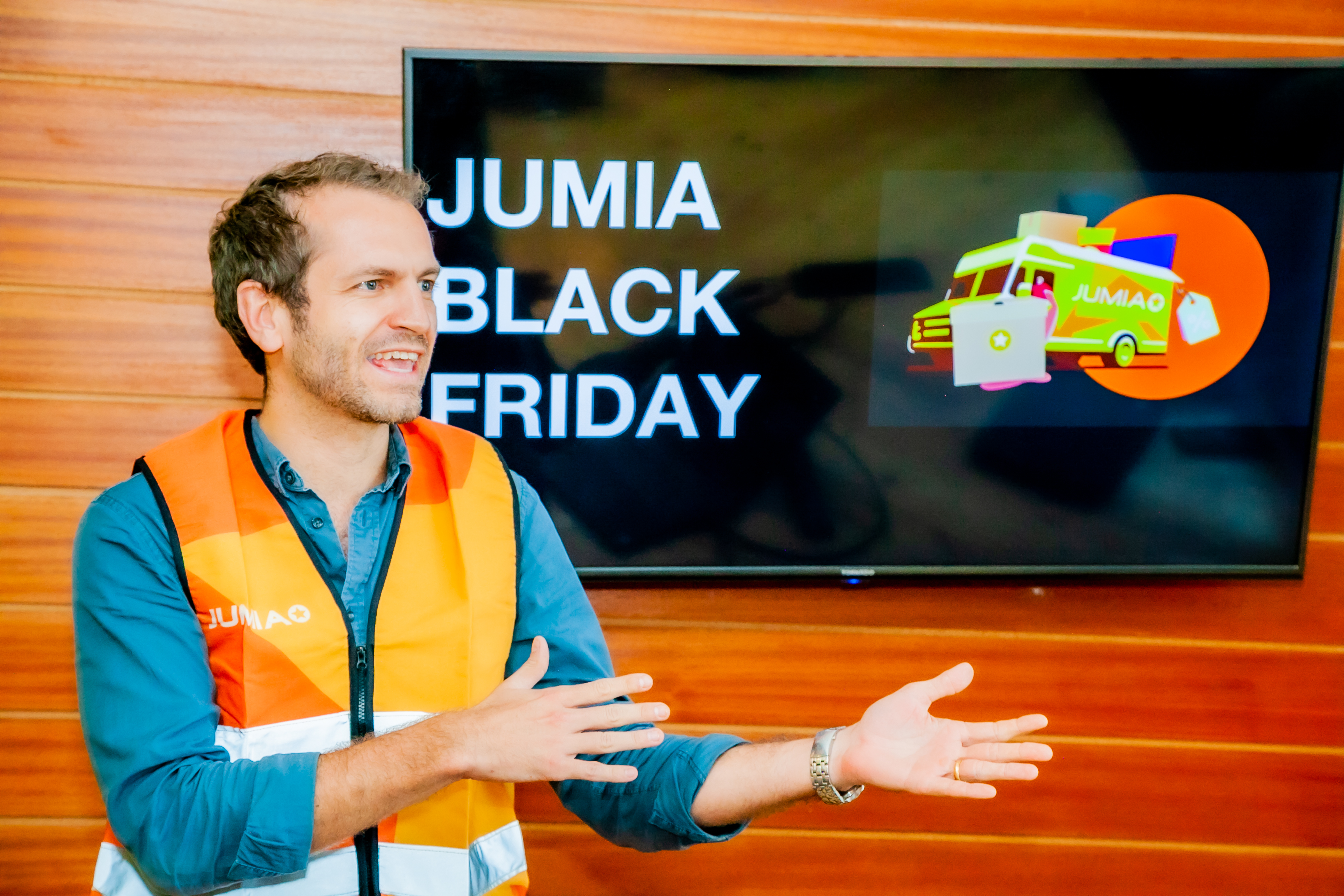 Ougoing Jumia CEO, Sam Chappatte, at the launch of Jumia Black Friday in November 2021. Photo/Arthur Kuwashima