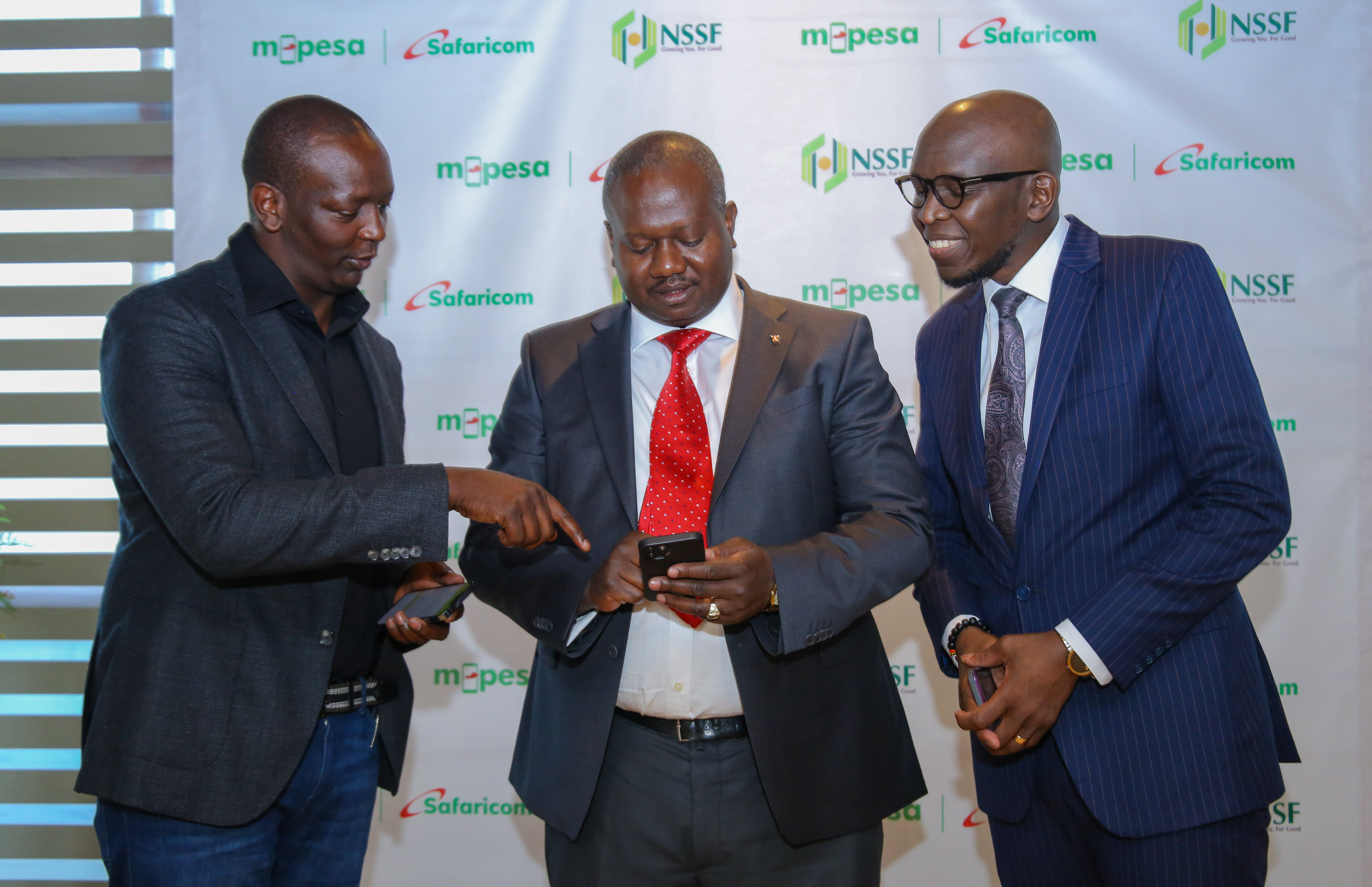 Safaricom PLC, Chief Financial Services Officer, Sitoyo Lopokoiyit (Left) and