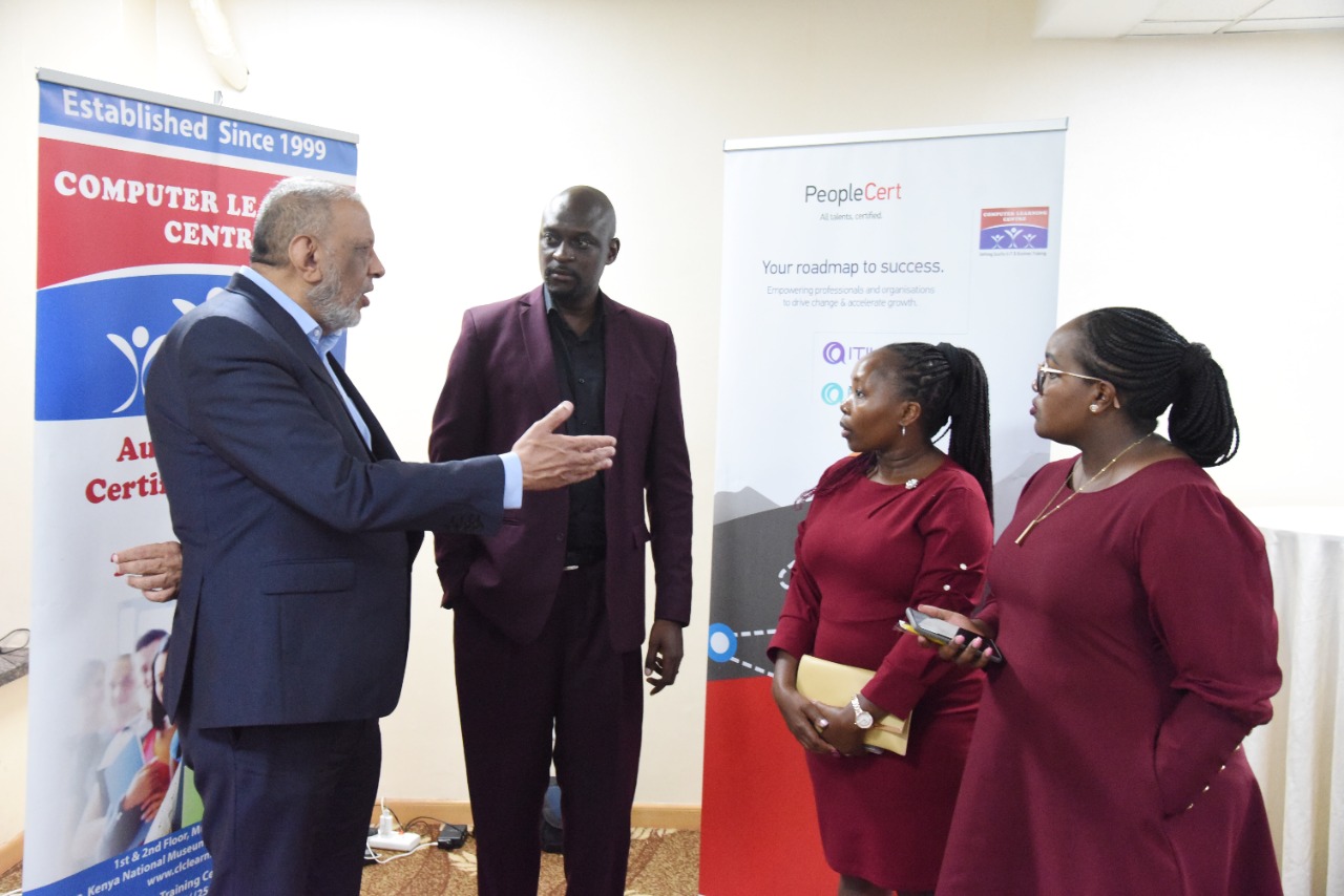 [From Left] CLC Africa CEO Aunally Maloo, Business Development Manager, PeopleCert Africa, Romeo Mabasa, Sales Operations Manager, East Africa, CLC Africa Emily Nthiga and Sales Account Manager, CLC Africa Caroline W. Njoroge during a breakfast event held in Nairobi.