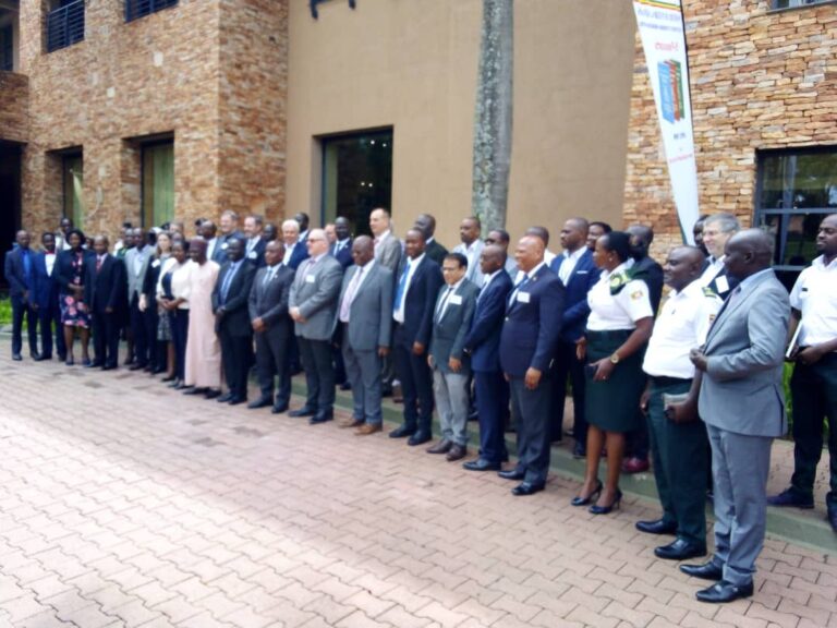 International Civil Aviation Organization high level meeting members in a group photo at Speke Resort Hotel, Munyonyo in Kampala, on Wednesday