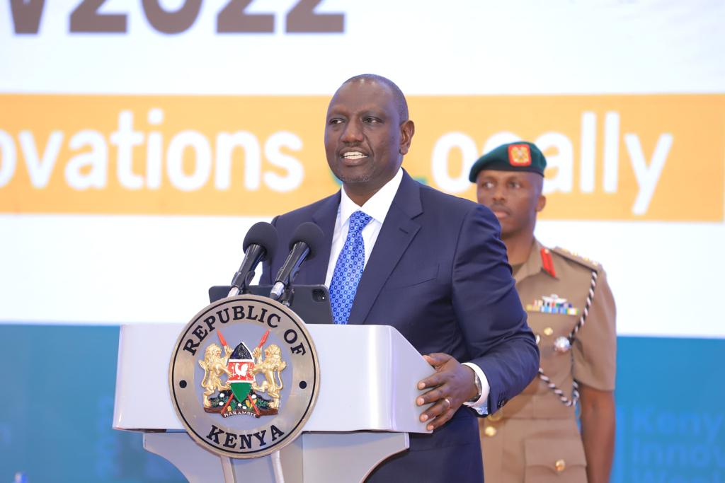 President William Ruto giving his speech during the Kenya Innovation