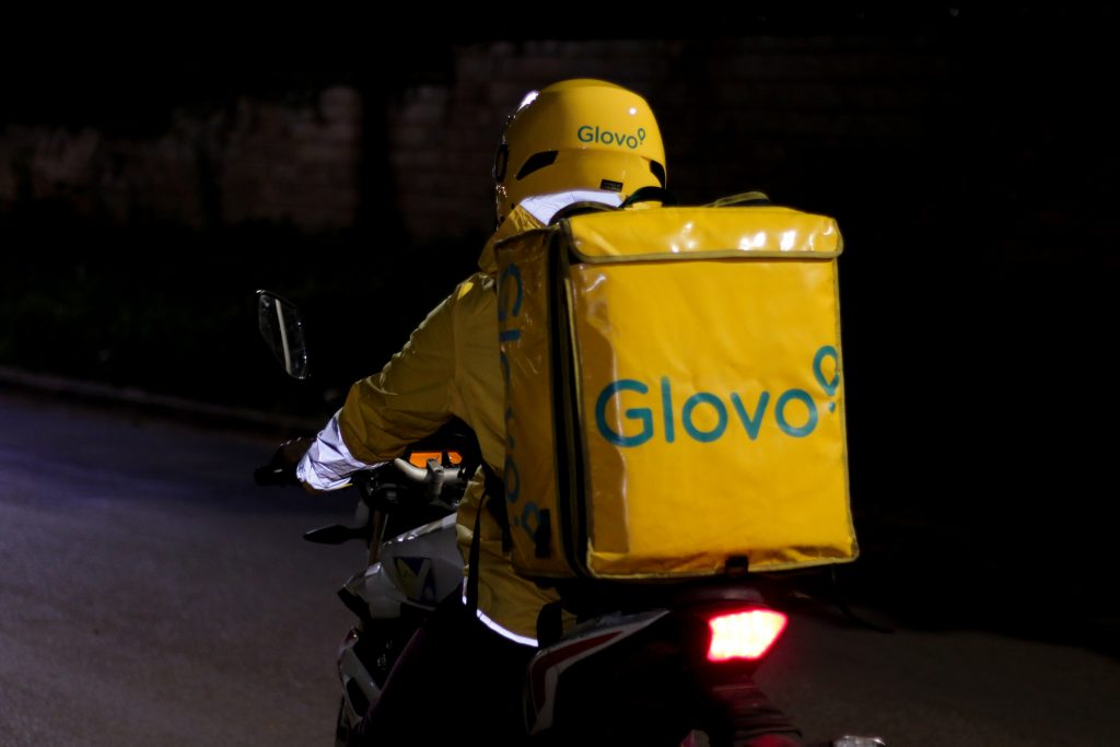 A glovo rider enroute to delivery