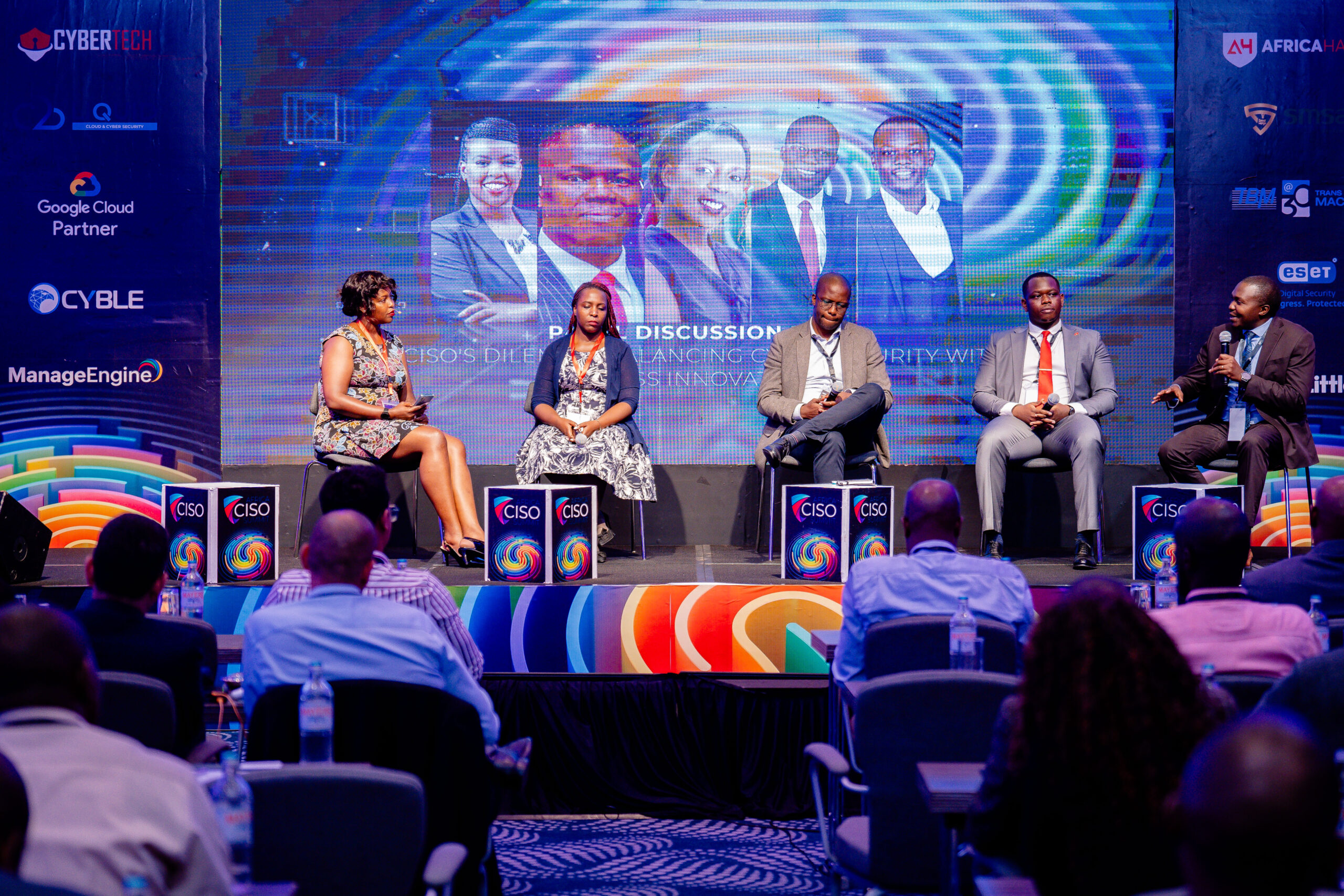 L-R: Michelle Kuria, Aprielle Oichoe, William Makatiani, and Shalom Onyibe at the Africa CISO Summit
