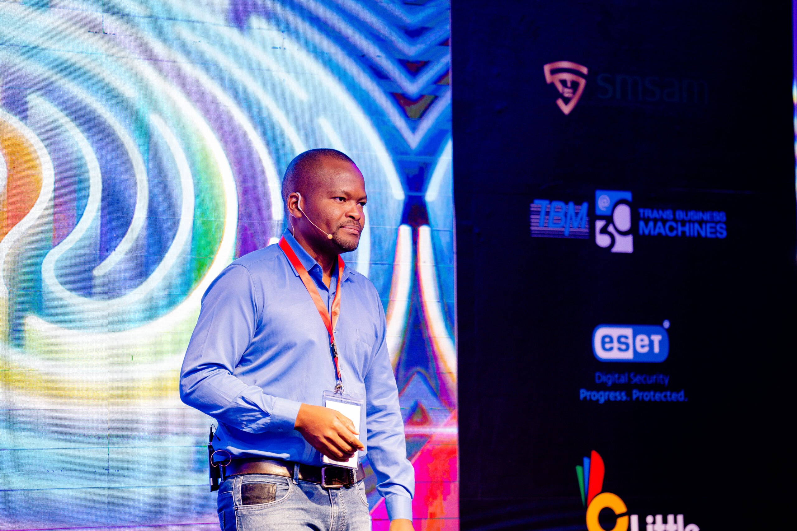 Richard Muthua, the Executive Head – Cloud and Security at Liquid C2, giving his keynote presentation at the Africa CISO Summit. [PHOTO: Grahamme Kimani]