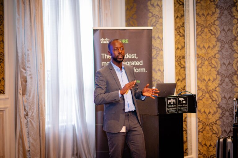 Babacar Wagne, the Cybersecurity Systems Engineering leader for EMEA region at Cisco, at the Cisco AI for Cybersecurity Roundtable. [Photo: Grahamme Kimani]
