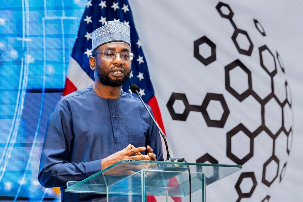 Kashifu Inuwa, Director General of NITDA, speaking at the Global Inclusivity and AI: Africa conference, in Lagos