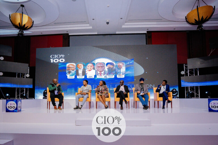 L-R: Moses Kemibaro, Founder & CEO, Dotsavvy , Michael Michie, AI Consultant, Joan Mbesya, Founder, TechMindset, Edwin Kemboi Sutter, Director, Digital Services, Directorate of eCitizen Services , Amritpal Singh, Services Business Manager, HPE operated by Selectium , and Naftali Nyabuto, Chief Executive Officer, mZawadi Holdings Ltd .